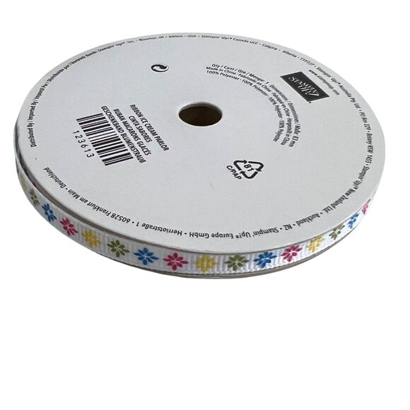 Pom-Pom Trim & Floral Ribbon Spools Set 4.6-15 Yards Yellow & Pink Pom-Poms Mult - Picture 2 of 7